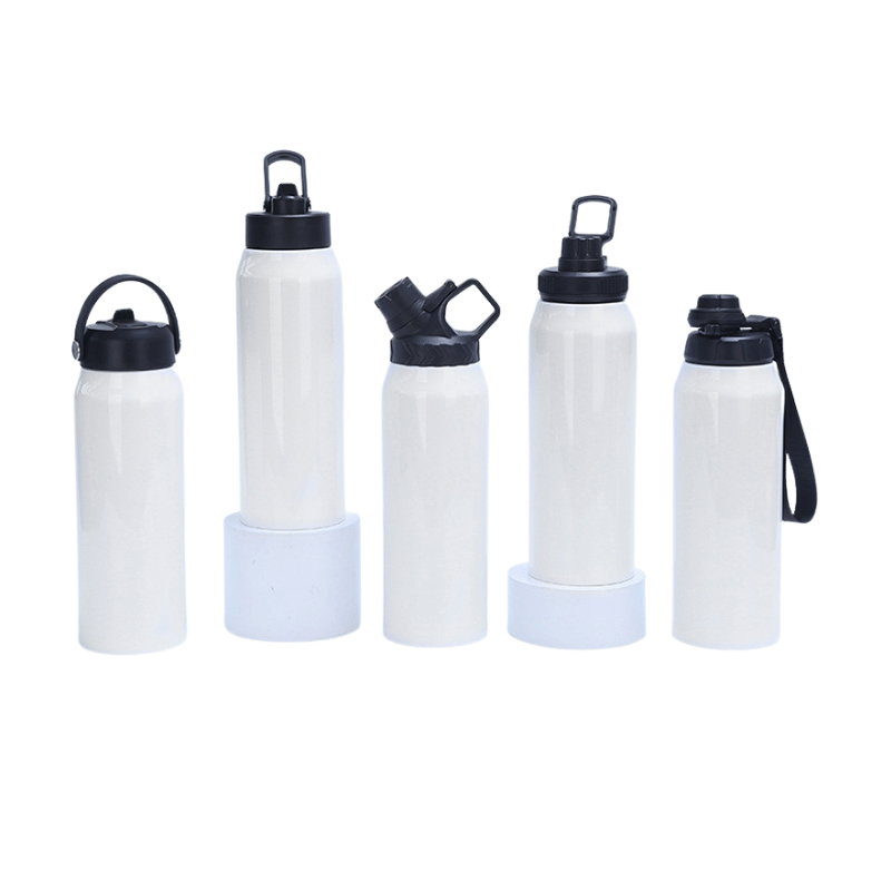 Outdoor Vacuum Insulated Water Bottle with 5 Lid Options