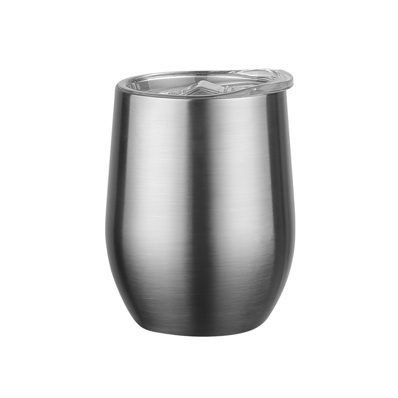 12oz egg-shaped insulated wine tumbler front view