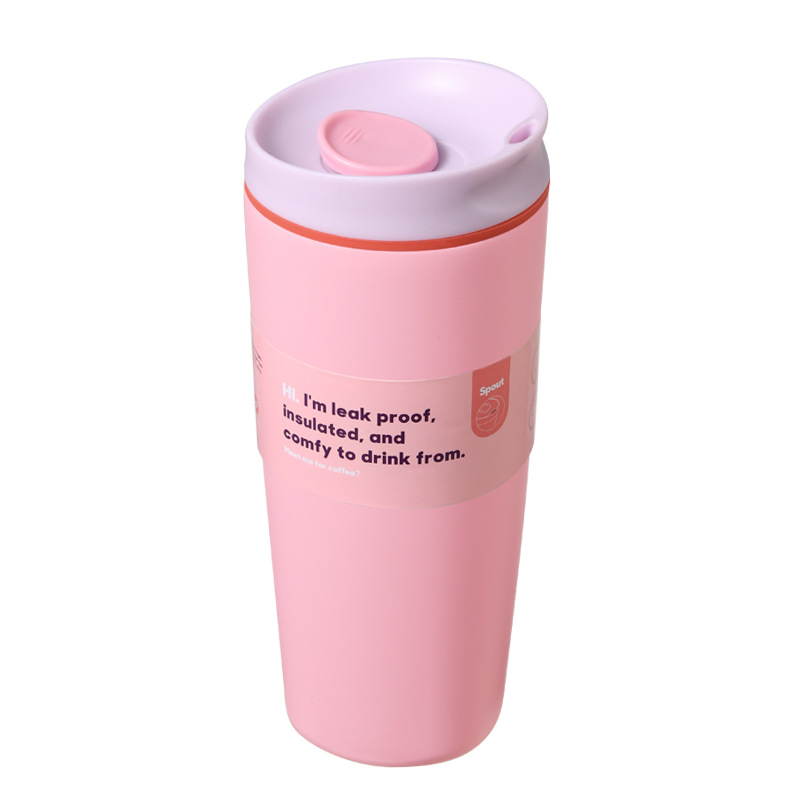 20oz Stainless Steel Tumbler with SmoothSip Slider Lid – pink