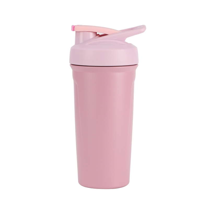 24oz 316 stainless steel shaker bottle pink color