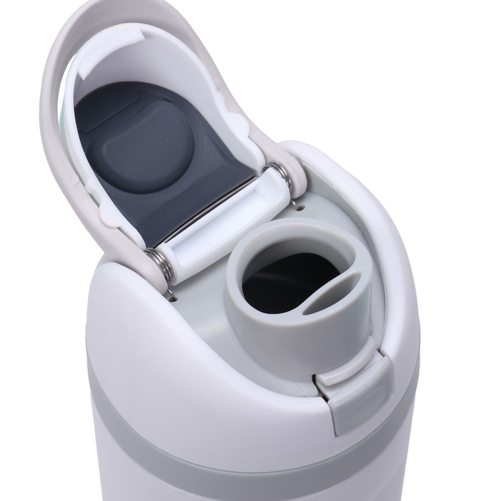 32oz Insulated Water Bottle – Hidden Straw Flip-Top Lid Close-Up