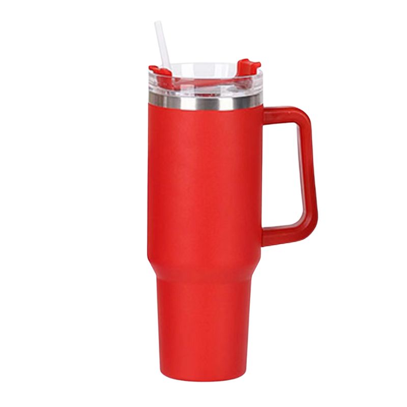 40oz stainless steel tumbler with handle and straw