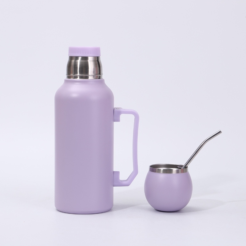 44oz insulated water jug front view – side handle design