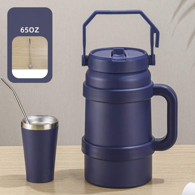 65oz navy blue insulated water jug
