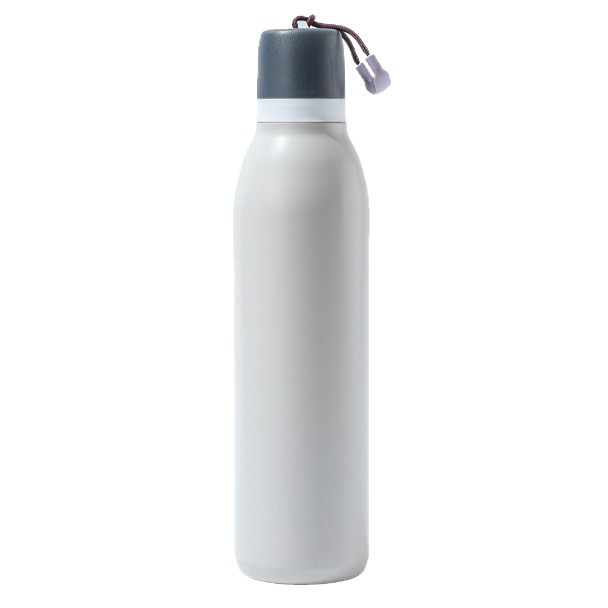 Dual-Sip Stainless Steel Bottle with Twist-Off Lid & Strap