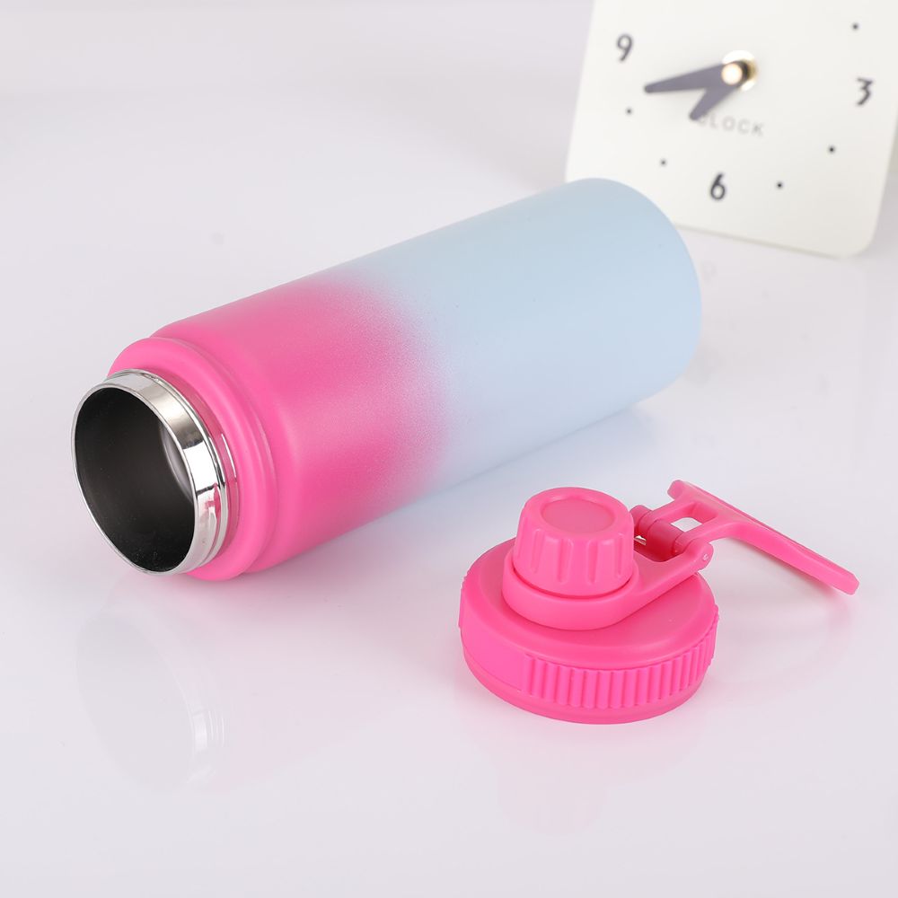 Spout lid stainless steel sports bottle with separate lid and body