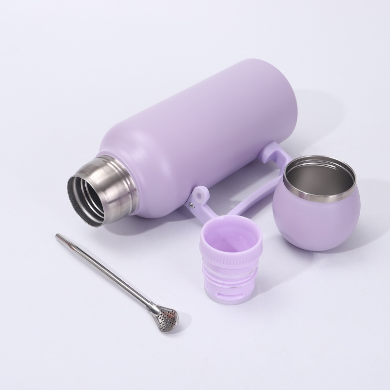 Stainless steel water jug exploded parts layout – filter straw + lid