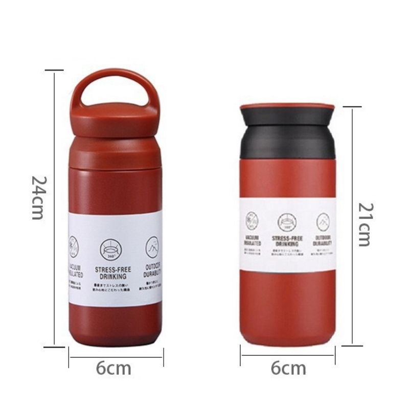 Wide-Mouth Twist-Off Stainless Steel Insulated Water Bottle – Product Dimensions