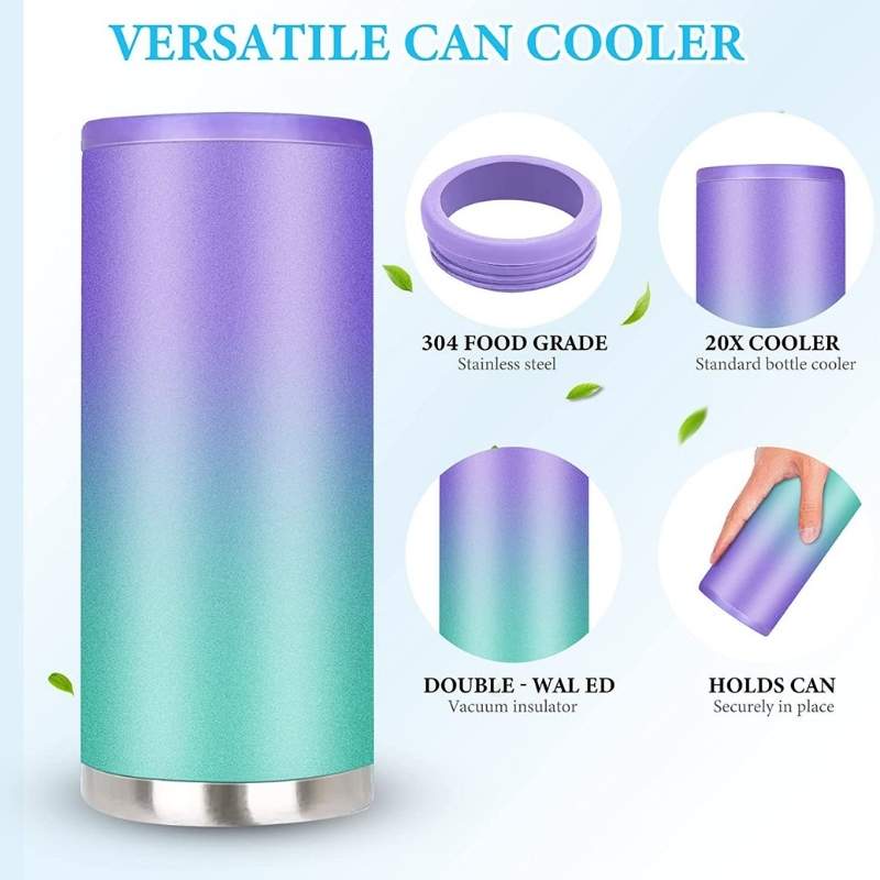 gradient beer can holder rim and body detail insulated can chiller