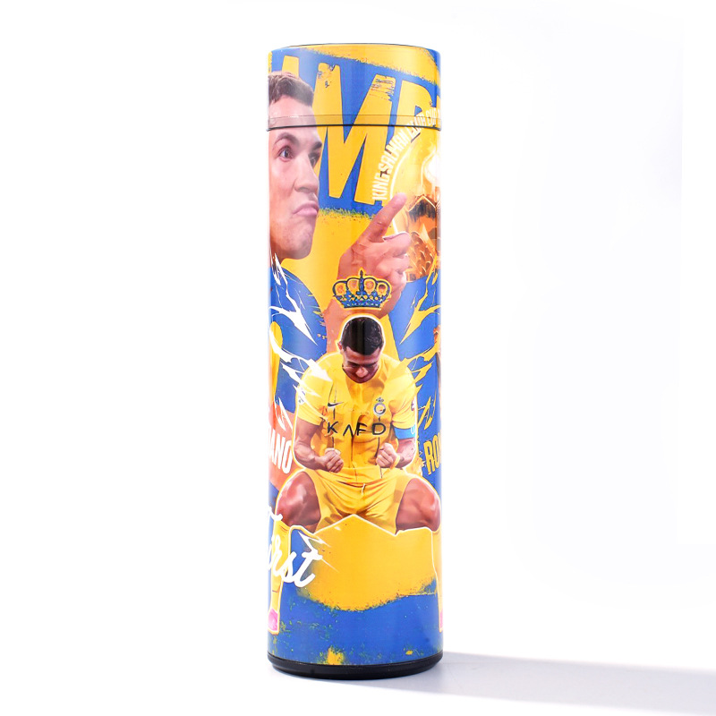 Sublimation football championship themed insulated tumbler with full wrap sports player artwork