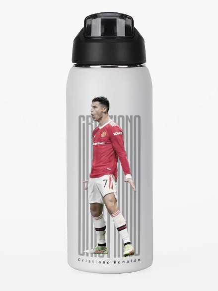 custom collage football player UV printed insulated water bottle