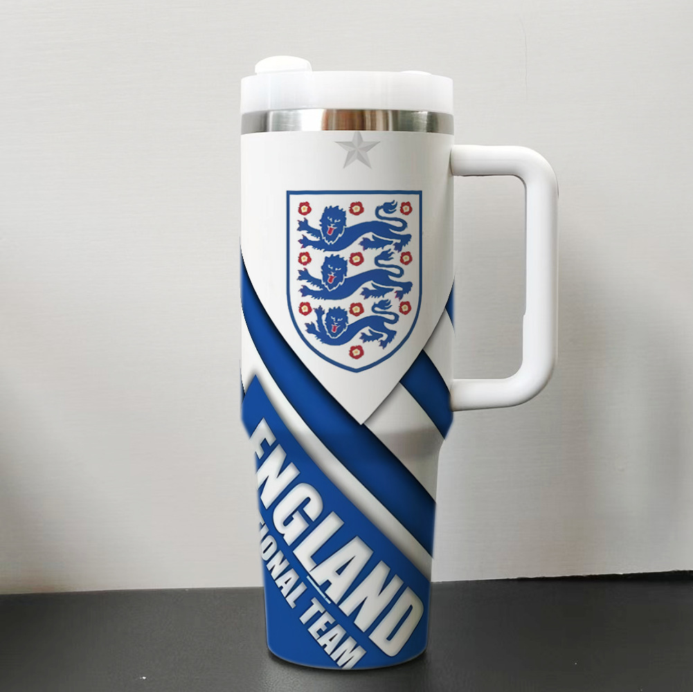 custom football team color inspired 40oz stainless steel tumbler with handle
