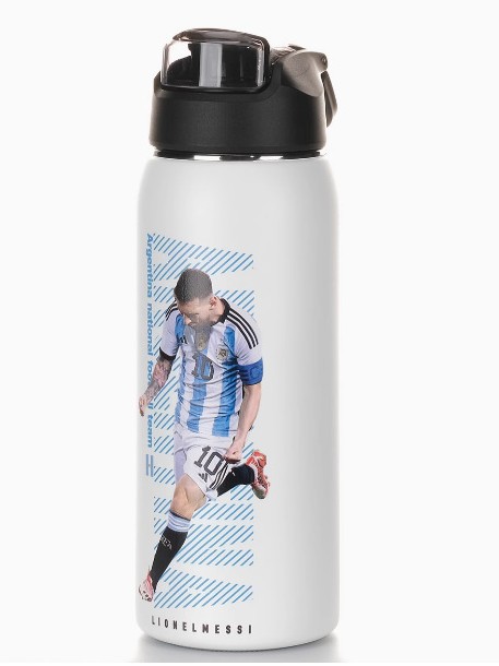 stainless steel insulated water bottle with custom football player UV printing