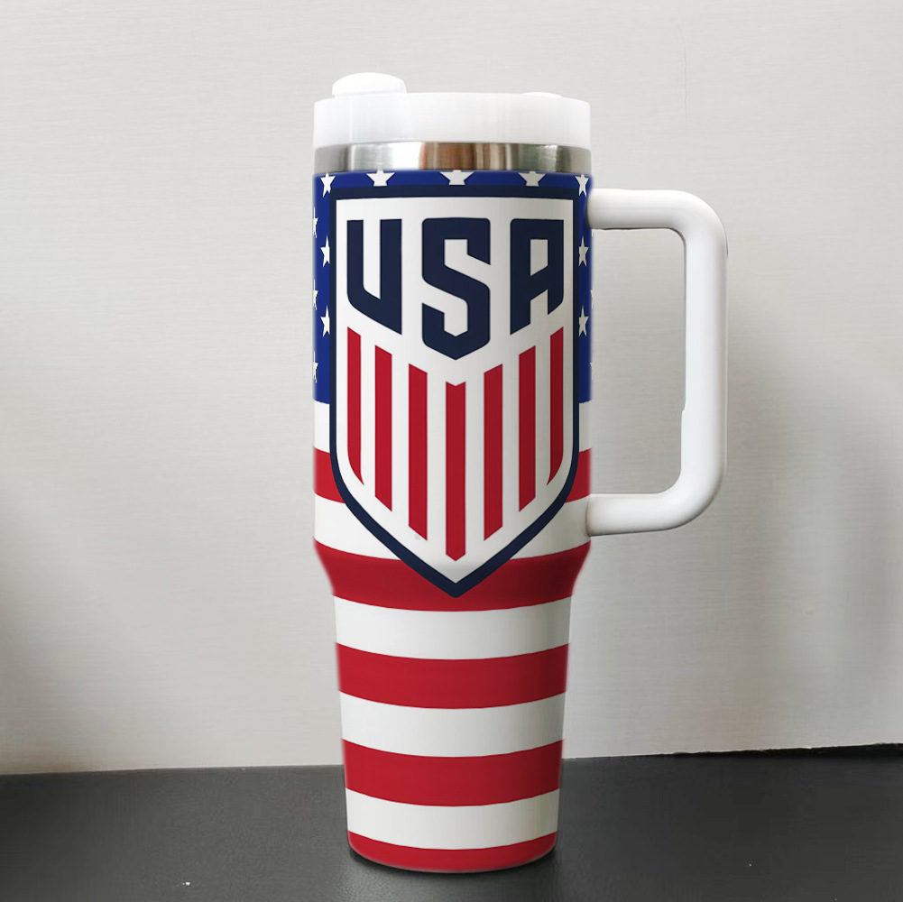 world cup inspired country color design on 40oz insulated tumbler with handle