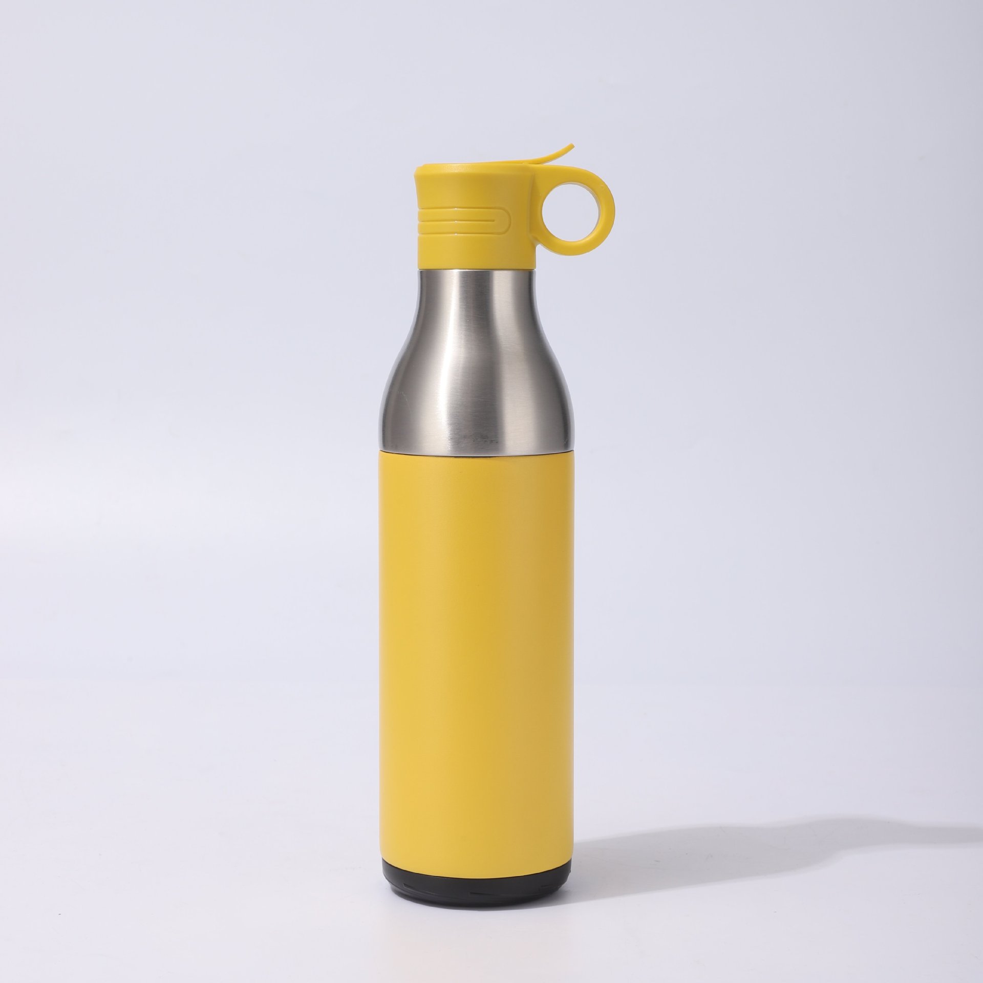 2-in-1 insulated water bottle with spout lid and carry ring (yellow)