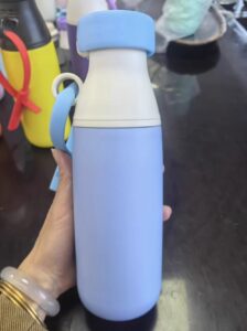 Customer photo of light blue 17oz kids stainless steel insulated bottle with carry strap and dual-drink lid