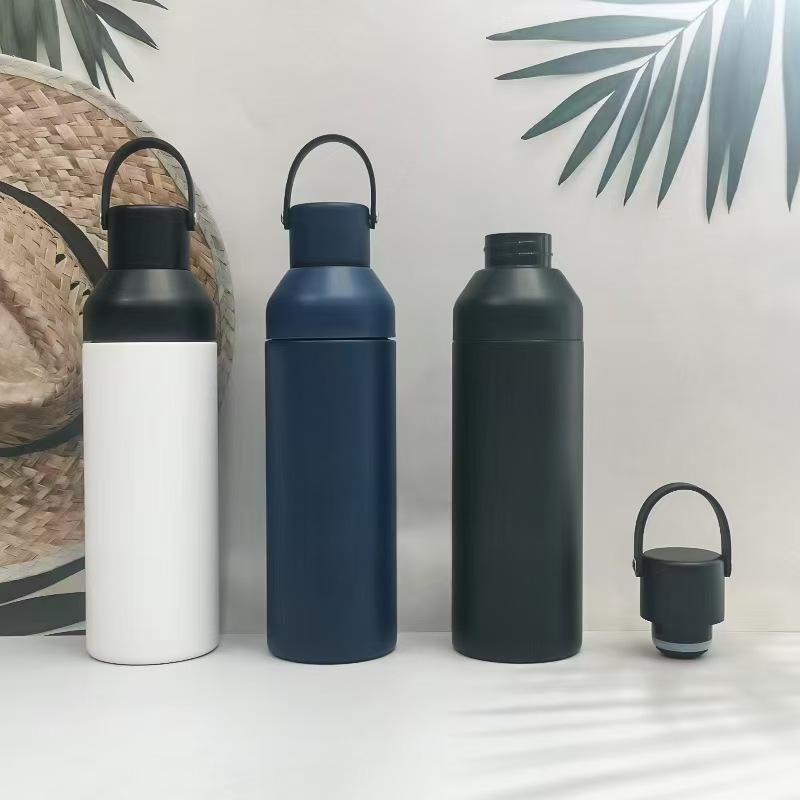 Detachable cup-top insulated bottle set with separated lid and parts