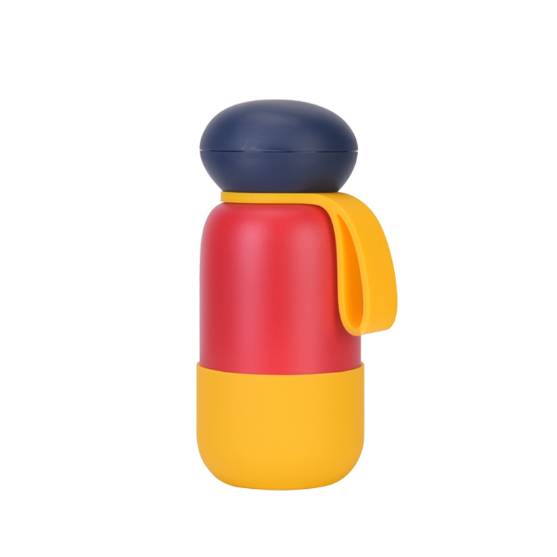 red and yellow dome lid insulated bottle