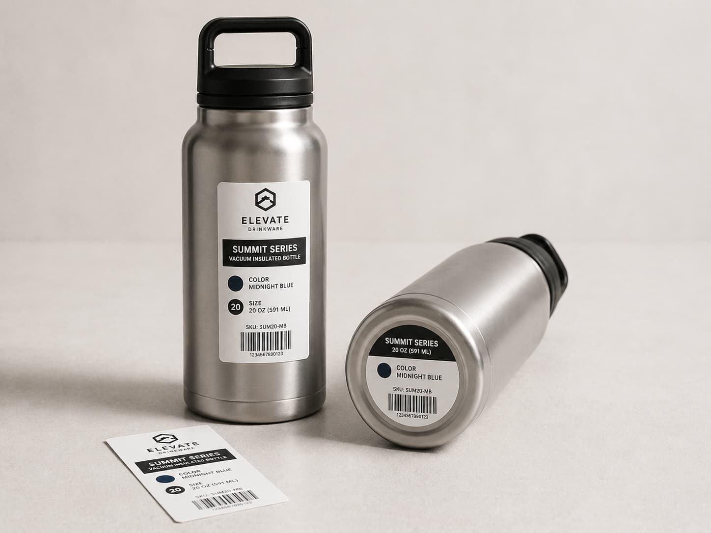 Sticker labels and bottom labels for custom stainless steel drinkware products