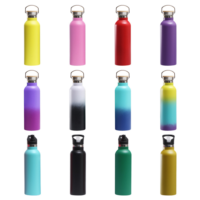 multi-color stainless steel insulated bottles with solid and gradient finishes