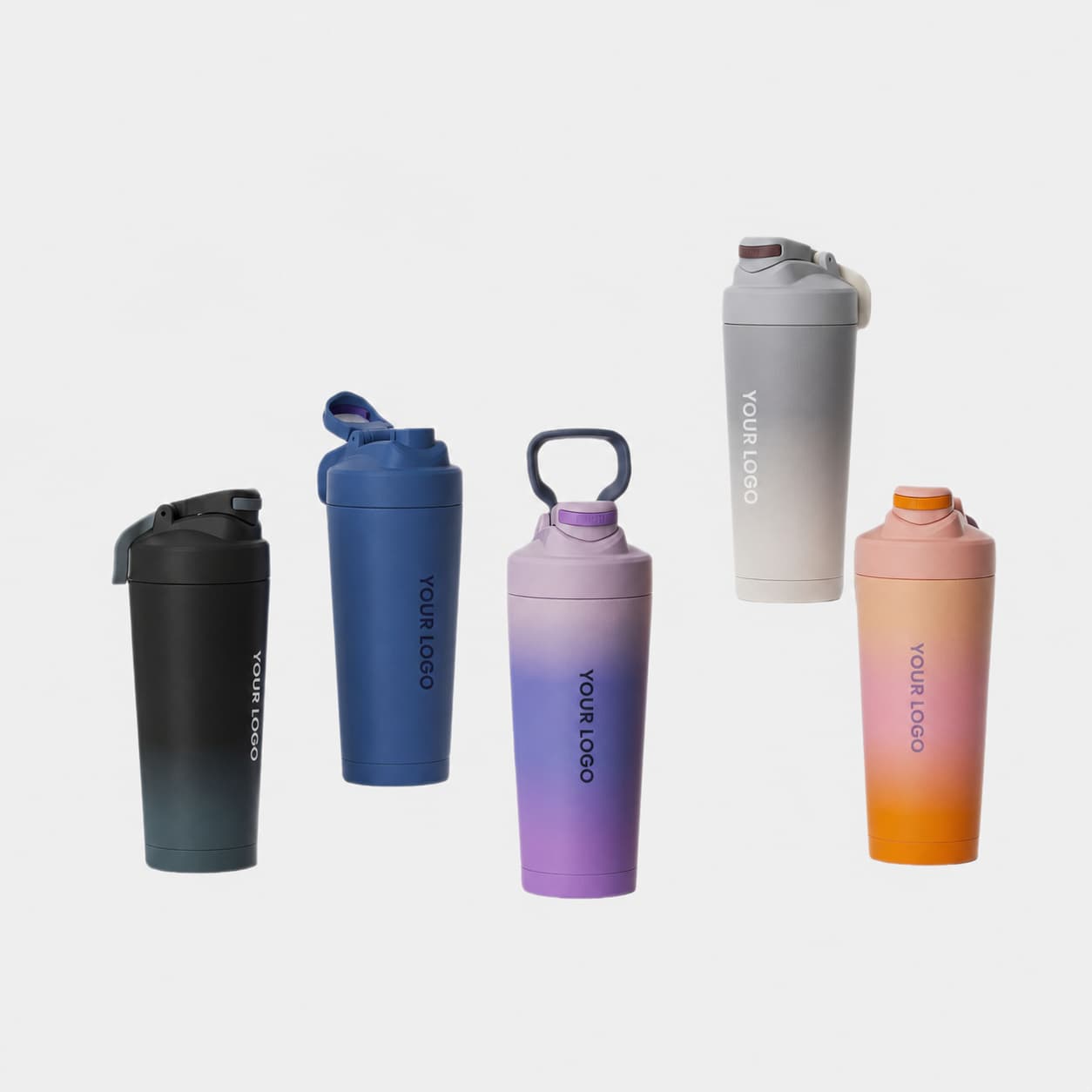 25oz stainless steel shaker bottle in mixed color options