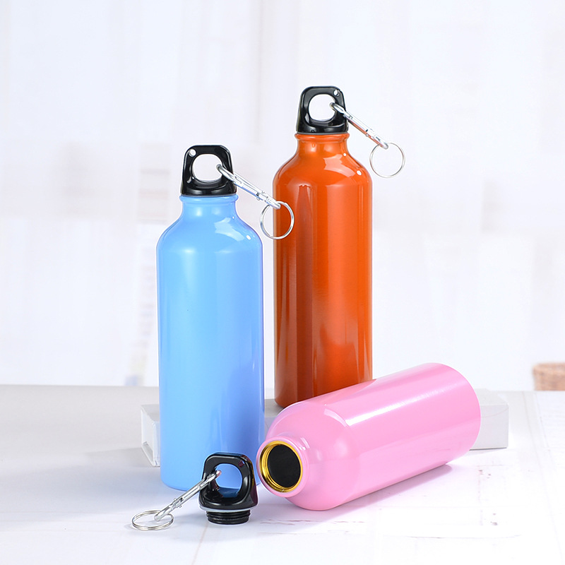 Colorful stainless steel bottles with clip-on carabiner caps